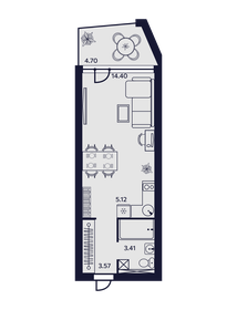 30,9 м², 1-комнатные апартаменты 9 915 444 ₽ - изображение 3