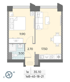 35 м², 1-комнатная квартира 10 500 000 ₽ - изображение 93