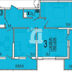 Квартира 80 м², 3-комнатная - изображение 2