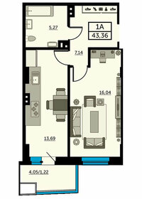 49 м², 1-комнатная квартира 6 800 000 ₽ - изображение 45