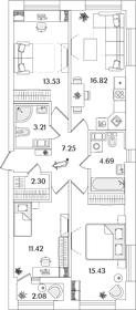 Квартира 75,7 м², 3-комнатная - изображение 1