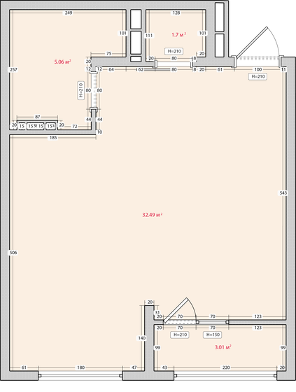 42 м², 1-комнатная квартира 5 779 200 ₽ - изображение 1