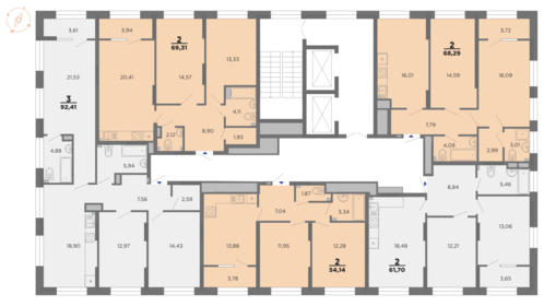 65,9 м², 2-комнатная квартира 9 802 294 ₽ - изображение 34
