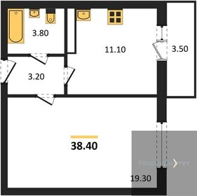 38,4 м², 1-комнатная квартира 3 897 600 ₽ - изображение 32