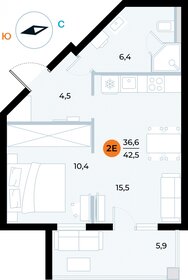 44,4 м², 1-комнатные апартаменты 13 690 711 ₽ - изображение 24