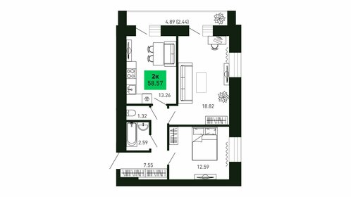 31,3 м², 1-комнатная квартира 3 709 050 ₽ - изображение 14