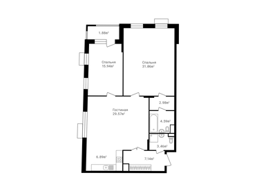 Квартира 105 м², 3-комнатная - изображение 1
