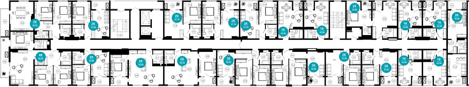 Квартира 44,8 м², 2-комнатные - изображение 2