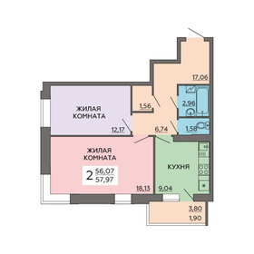 65 м², 2-комнатная квартира 7 400 000 ₽ - изображение 46