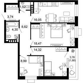 61 м², 3-комнатная квартира 13 900 000 ₽ - изображение 6