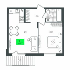 63,4 м², 1-комнатная квартира 5 900 000 ₽ - изображение 9