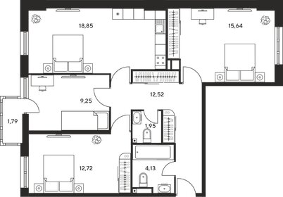 Квартира 76,1 м², 3-комнатная - изображение 1