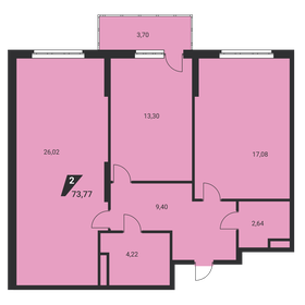 Квартира 73,8 м², 2-комнатная - изображение 2