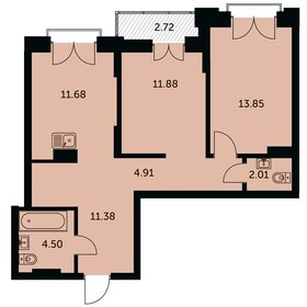 Квартира 61,6 м², 2-комнатная - изображение 1