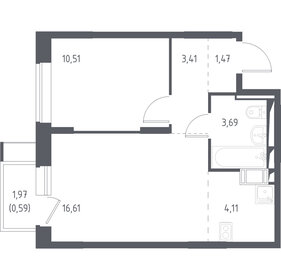 Квартира 26,6 м², студия - изображение 1