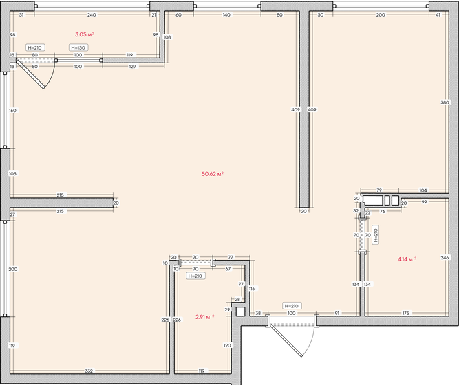 59,8 м², 3-комнатная квартира 8 407 880 ₽ - изображение 1