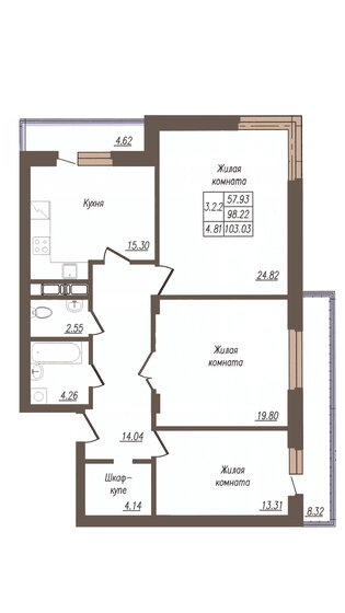 103 м², 3-комнатная квартира 9 008 428 ₽ - изображение 1