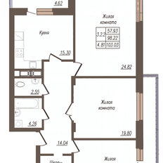 Квартира 103,2 м², 3-комнатная - изображение 1