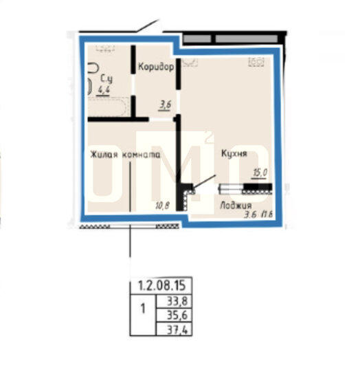 38 м², 1-комнатная квартира 5 500 000 ₽ - изображение 1