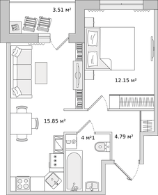 42,2 м², 1-комнатная квартира 9 120 007 ₽ - изображение 75