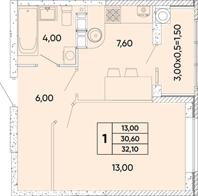 31 м², 1-комнатная квартира 3 100 000 ₽ - изображение 113