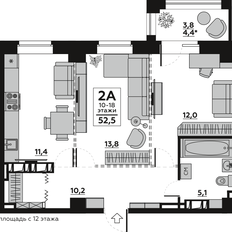 Квартира 54,8 м², 2-комнатная - изображение 2