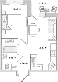 36 м², 1-комнатная квартира 6 750 000 ₽ - изображение 104