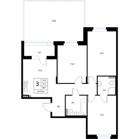77,9 м², 3-комнатная квартира 19 000 000 ₽ - изображение 87