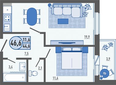 155 м², 4-комнатная квартира 195 000 ₽ в месяц - изображение 129