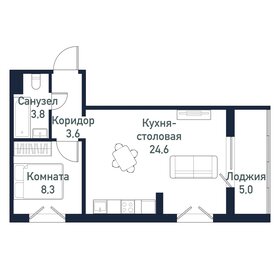 40,5 м², 1-комнатная квартира 4 860 000 ₽ - изображение 47