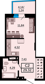 29,4 м², квартира-студия 3 942 280 ₽ - изображение 25