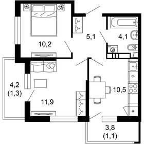 Квартира 44,2 м², 2-комнатная - изображение 1