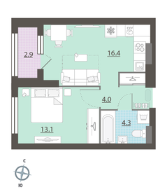 35,7 м², 1-комнатная квартира 7 500 000 ₽ - изображение 46