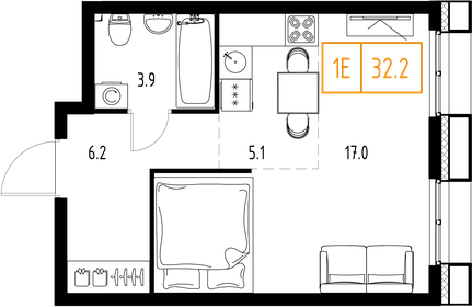 47 м², 1-комнатная квартира 10 461 884 ₽ - изображение 23