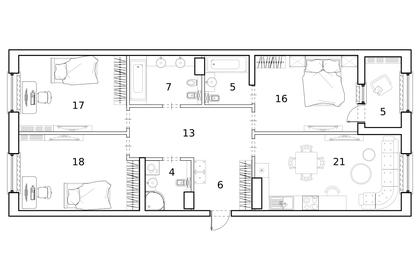 Квартира 111 м², 3-комнатная - изображение 1