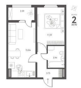 36,9 м², 1-комнатная квартира 4 282 720 ₽ - изображение 55