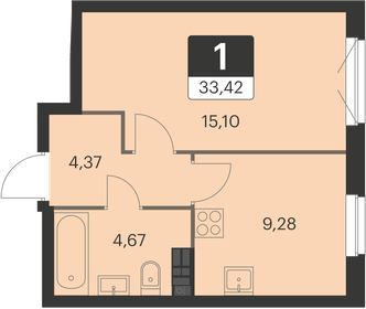 33,6 м², 1-комнатная квартира 4 357 929 ₽ - изображение 16