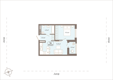 37,2 м², 1-комнатная квартира 5 050 000 ₽ - изображение 18