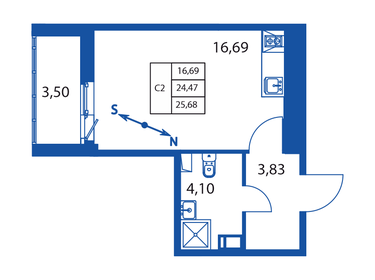 26,3 м², квартира-студия 4 560 888 ₽ - изображение 113