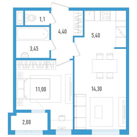 Квартира 40,7 м², 2-комнатная - изображение 1