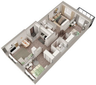 54 м², 2-комнатная квартира 1 700 ₽ в сутки - изображение 24