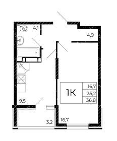 37,1 м², 1-комнатная квартира 5 587 260 ₽ - изображение 34