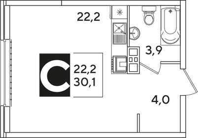 Квартира 30,1 м², студия - изображение 2