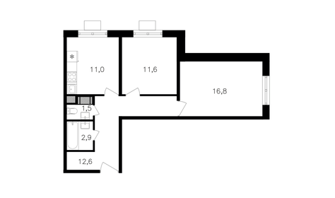 56,4 м², 2-комнатная квартира 20 557 800 ₽ - изображение 18