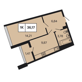 46 м², 1-комнатная квартира 6 800 000 ₽ - изображение 80