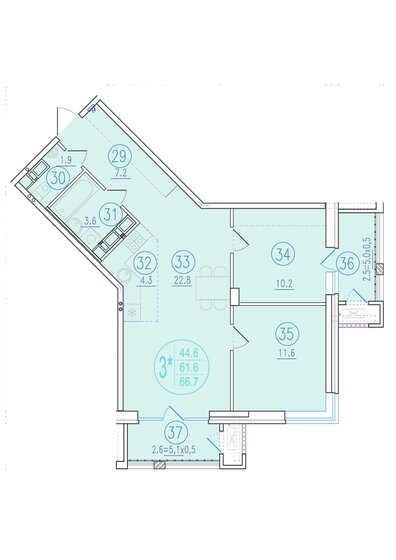 66,7 м², 3-комнатная квартира 11 339 000 ₽ - изображение 1