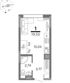 19,6 м², 1-комнатная квартира 2 510 580 ₽ - изображение 6