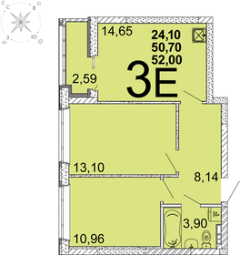 Квартира 52,1 м², 2-комнатная - изображение 1