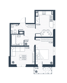 45,2 м², 2-комнатная квартира 4 600 000 ₽ - изображение 99