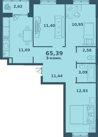 64,2 м², 3-комнатная квартира 5 827 965 ₽ - изображение 18
